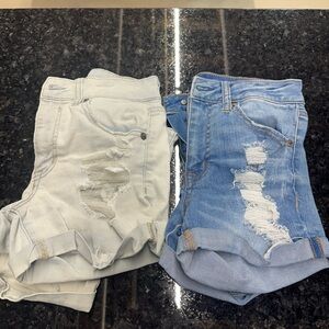 Distressed Aeropostale Denim Shorts Set